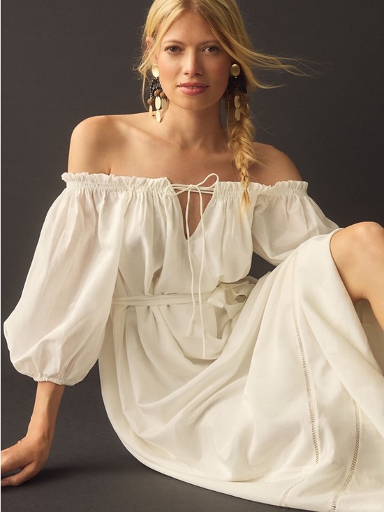 Anthropologie Dresses & Skirts - By Anthropologie Off-The-Shoulder Peasant Dress, Size M